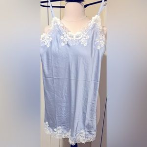 Soma Delicate Light Blue and Lace Chemise Night Gown M 10-12